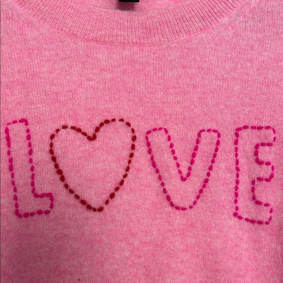 Charter Club 100% Casmere Pink Heart Love Sweater - Picture 3 of 6